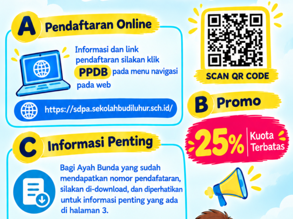 INFORMASI PENDAFTARAN SD BUDI LUHUR PONDOK AREN - PROMO EARLY BIRD 25%
